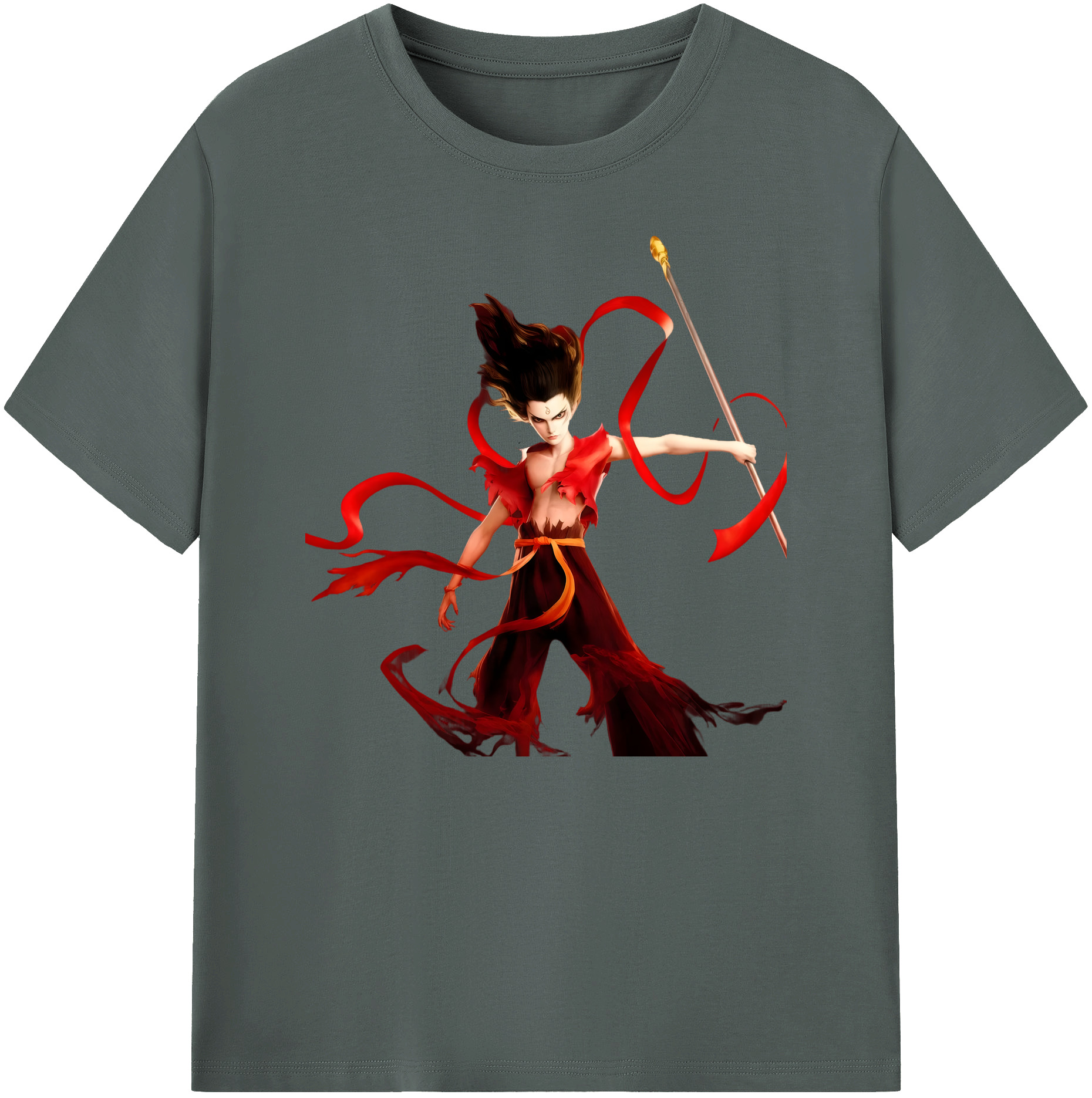 （画像用） Ne Zha 2 ナタ 魔童の大暴れ 綿100％ メンズ半袖Tシャツ｜肌触りやわらか＆通気性